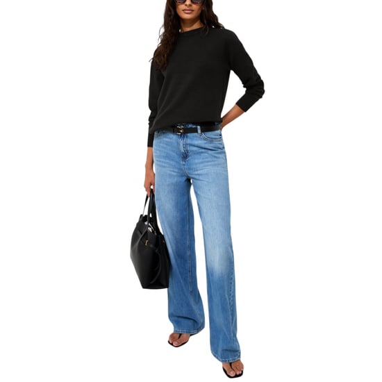 New Look Womens Side Slit Jumper Long Sleeve Sweatshirts Crew Neck Knitted Top - Image 4