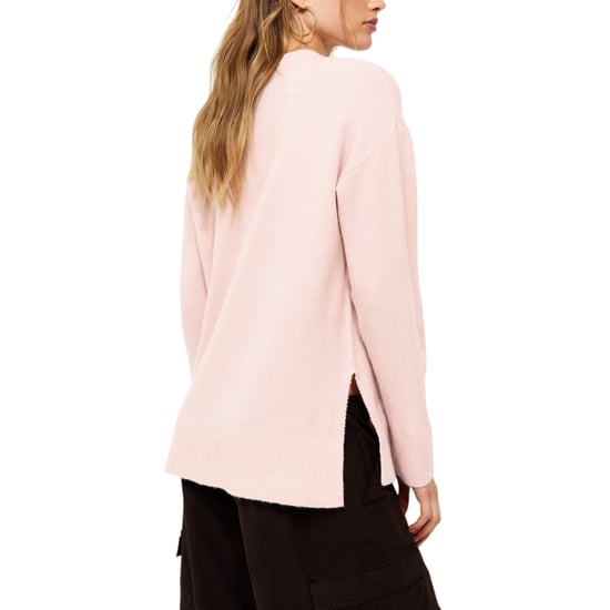 New Look Womens Side Slit Jumper Long Sleeve Sweatshirts Crew Neck Knitted Top - Image 2