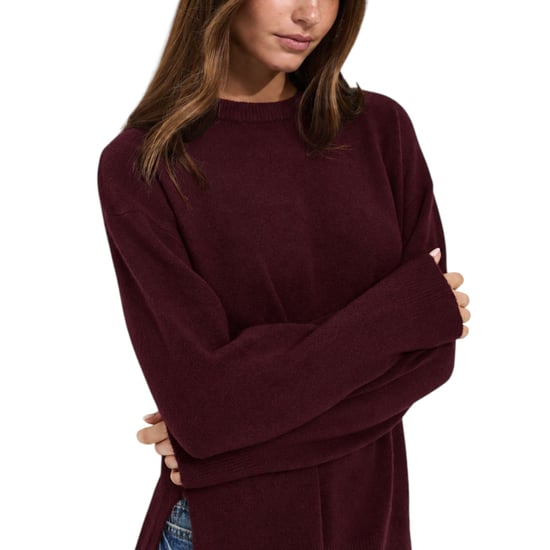 New Look Womens Side Slit Jumper Long Sleeve Sweatshirts Crew Neck Knitted Top - Image 1