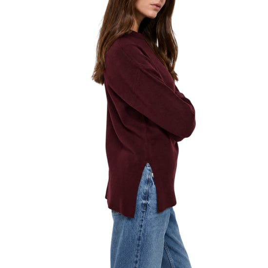 New Look Womens Side Slit Jumper Long Sleeve Sweatshirts Crew Neck Knitted Top - Image 2