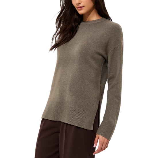 New Look Womens Side Slit Jumper Long Sleeve Sweatshirts Crew Neck Knitted Top - Image 1