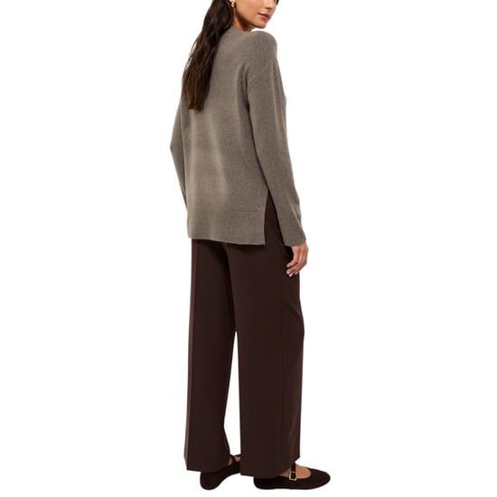 New Look Womens Side Slit Jumper Long Sleeve Sweatshirts Crew Neck Knitted Top - Image 2