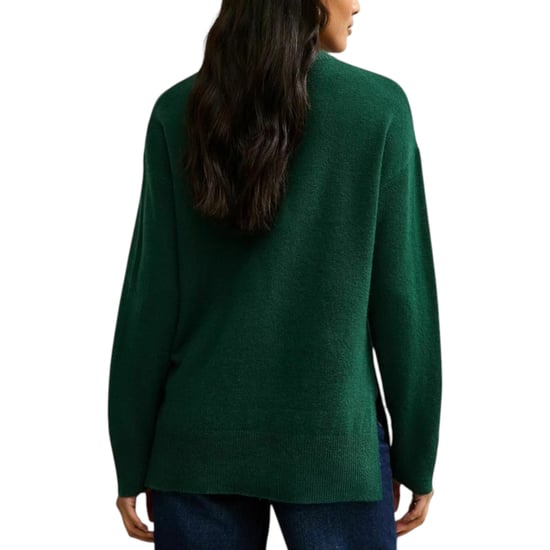 New Look Womens Side Slit Jumper Long Sleeve Sweatshirts Crew Neck Knitted Top - Image 2