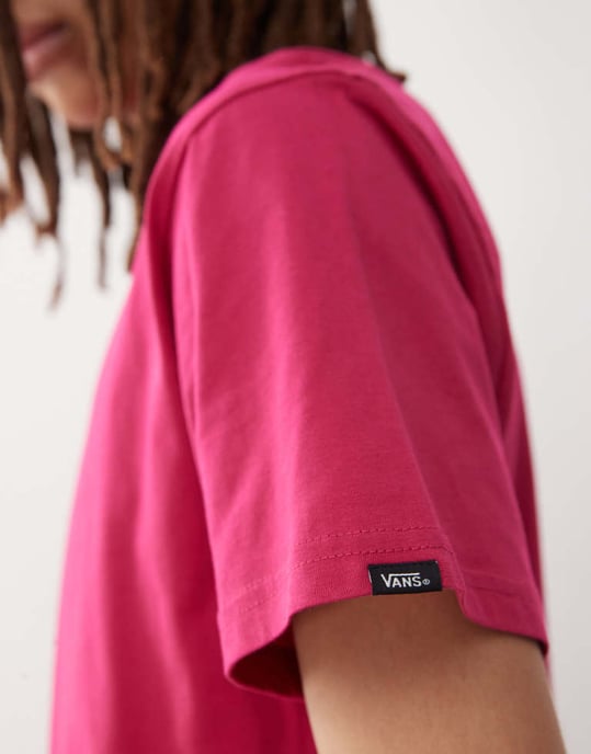 Vans vänster bröstlogo regular fit t-shirt i mörkröd - Image 3