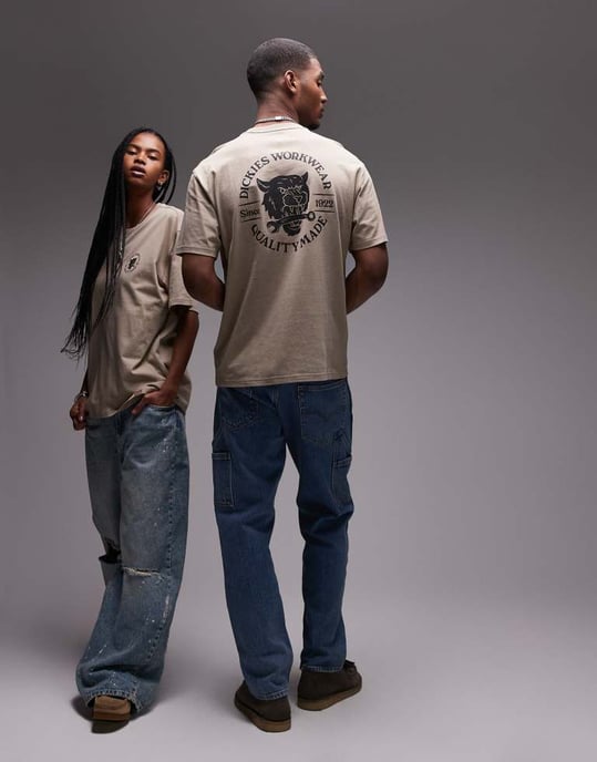 Dickies skiftnyckel tiger grafik ryggtryck t-shirt i beige - Image 3