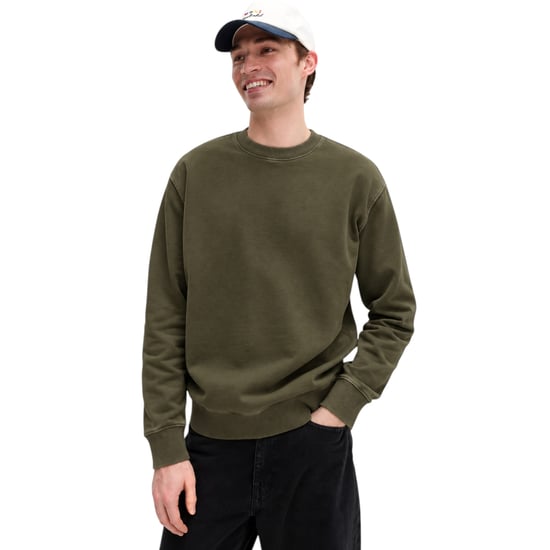 EX M&S Mens Sweatshirt Cotton Garment Dye Relax Fit Crew Neck Pullover Jumper - Image 1