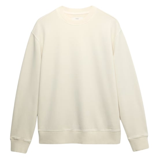 EX M&S Mens Sweatshirt Cotton Garment Dye Relax Fit Crew Neck Pullover Jumper - Image 5