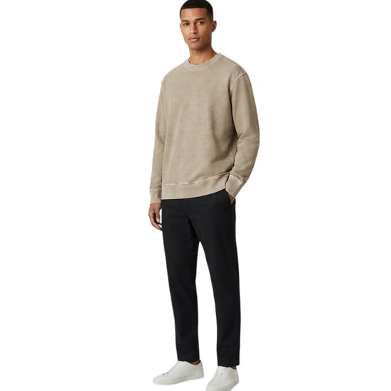 EX M&S Mens Sweatshirt Cotton Garment Dye Relax Fit Crew Neck Pullover Jumper - Image 1