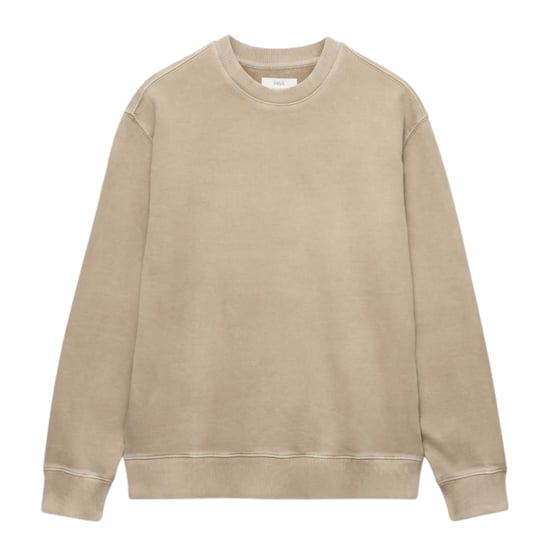 EX M&S Mens Sweatshirt Cotton Garment Dye Relax Fit Crew Neck Pullover Jumper - Image 3