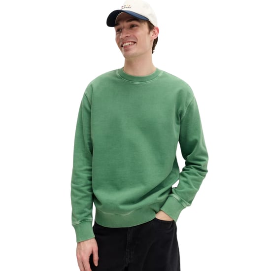 EX M&S Mens Sweatshirt Cotton Garment Dye Relax Fit Crew Neck Pullover Jumper - Image 1