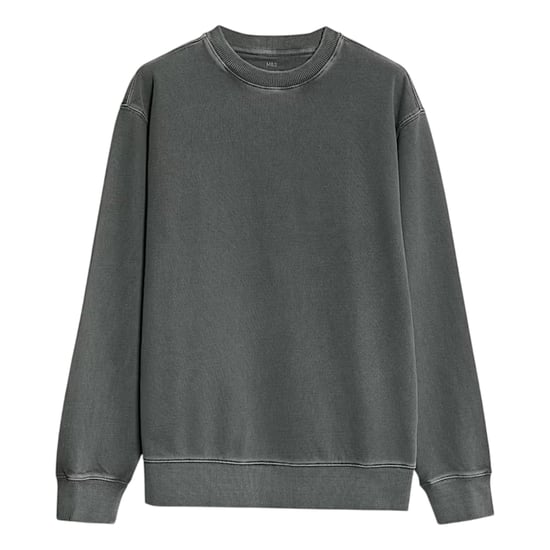 EX M&S Mens Sweatshirt Cotton Garment Dye Relax Fit Crew Neck Pullover Jumper - Image 5