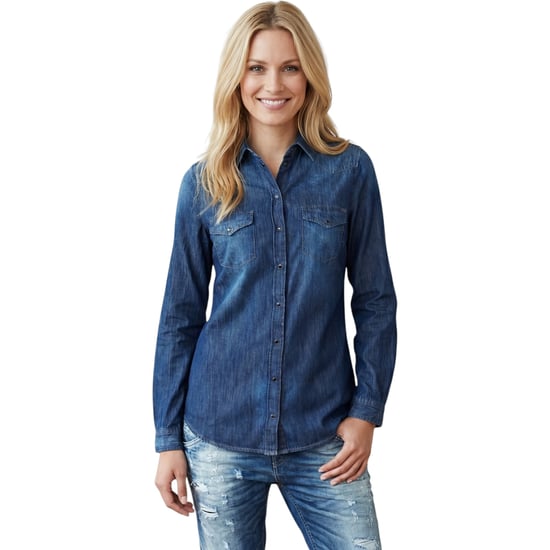 DIESEL DE PRATT Womens Denim Jeans Casual Shirt Ladies Top Cotton Elegant Blue - Image 1