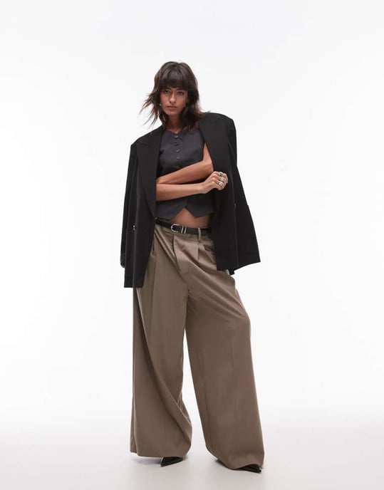 Topshop co ord high button up tailored waistcoat in charcoal CHARCOAL - Image 3