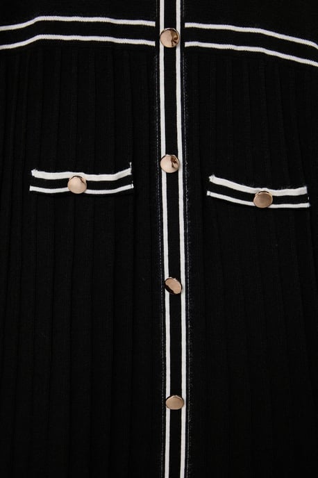 Trendyol Modest Dam Svart Colorblock Midi Lång A-linje Modest Klänningar - Image 5