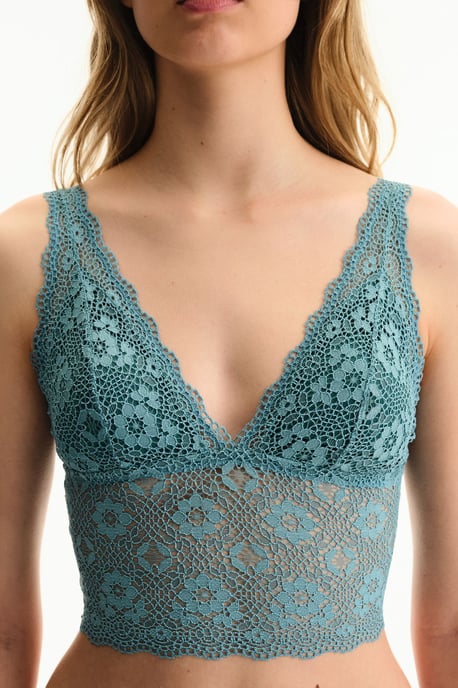 O Spets Etno-mönstrad Avtagbar Vadderad Bralette - Image 2