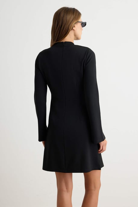 TRENDYOLMİLLA Dames Zwart Effen Kort / Mini Lang A-lijn Jurken - Image 3