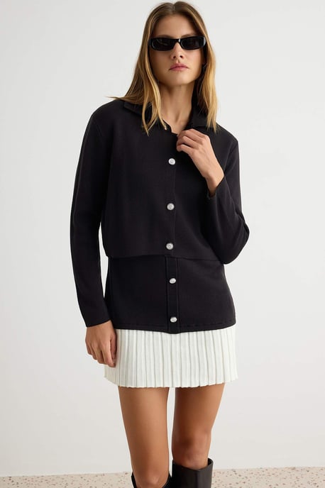 TRENDYOLMİLLA Dam Svart Colorblock Kort / Mini Lång A-linje Klänningar - Image 2