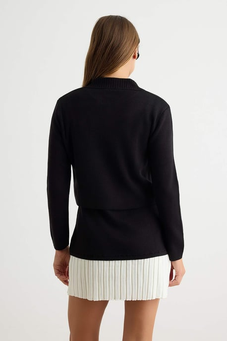 TRENDYOLMİLLA Dam Svart Colorblock Kort / Mini Lång A-linje Klänningar - Image 4