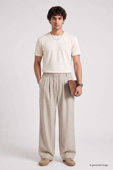 Men's Viscose Blend Trousers - Image 1
