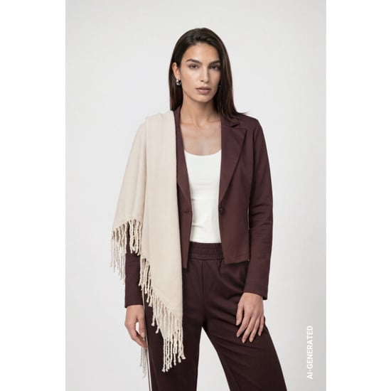 Monari fringed scarf 810094 160 antique white - Image 3