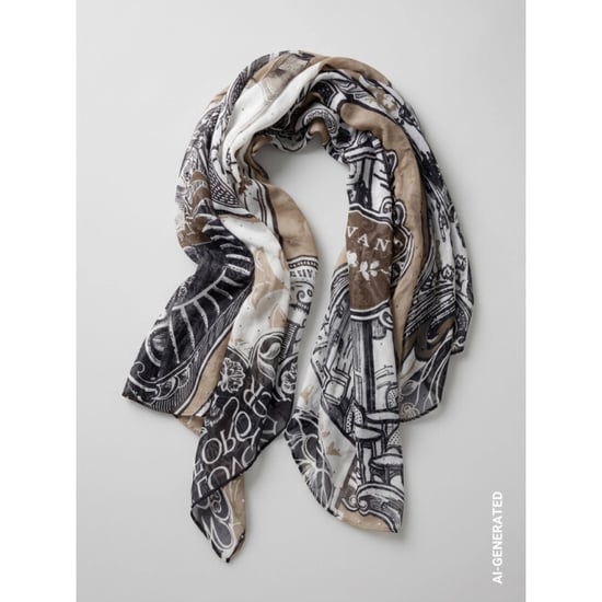 Monari scarf with emblem pattern 810060 998 black pattern - Image 4