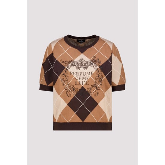 Monari diamond-patterned jumper 809893 569 black coffee pattern - Image 1