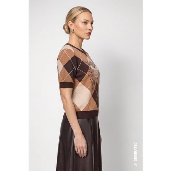 Monari diamond-patterned jumper 809893 569 black coffee pattern - Image 2