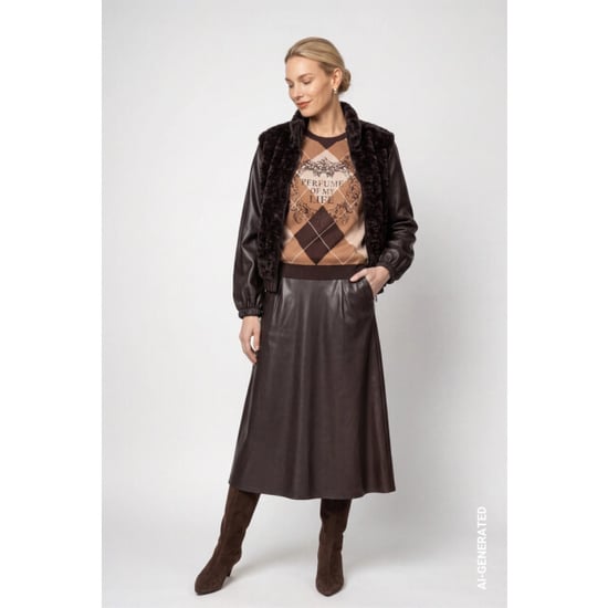 Monari diamond-patterned jumper 809893 569 black coffee pattern - Image 6