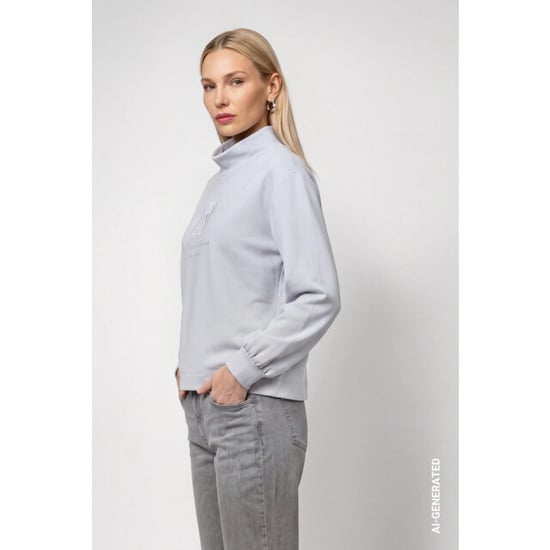 Monari sweatshirt with emblem 809860 319 red dahlia - Image 2