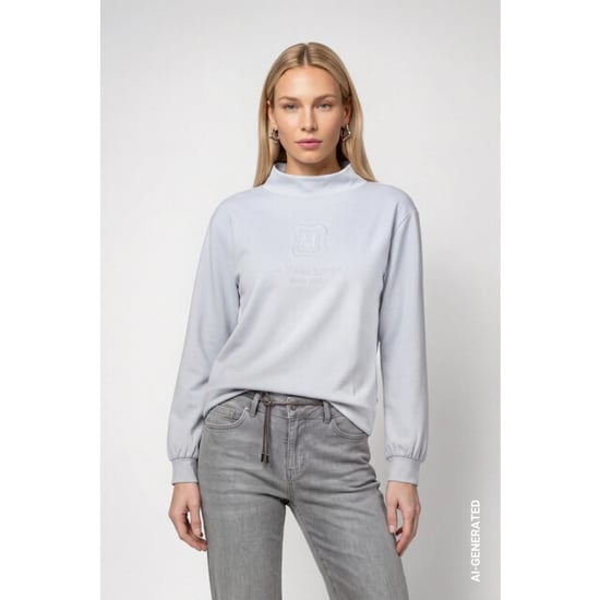 Monari sweatshirt with emblem 809860 319 red dahlia - Image 5