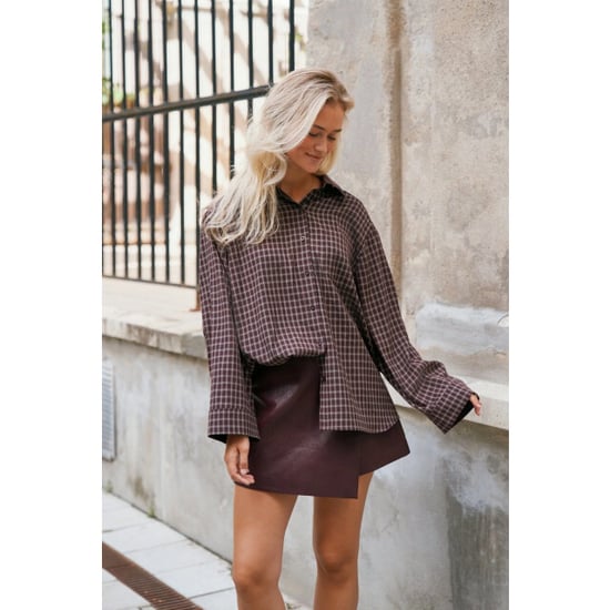 Neo Noir anella check shirt 170207 345 chocolate plum - Image 2