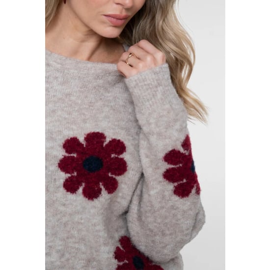 Geisha 64506-10 720 pullover flowers sand/burgundy/navy - Image 2
