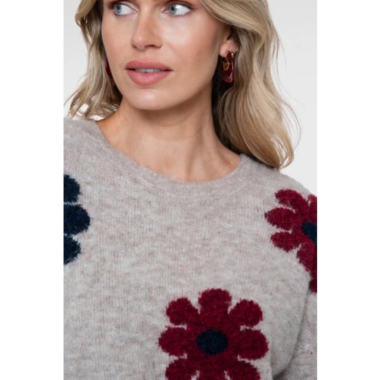 Geisha 64506-10 720 pullover flowers sand/burgundy/navy - Image 5