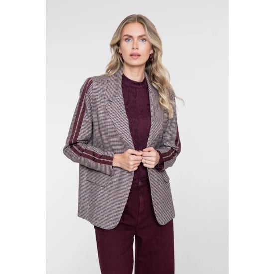 Geisha 65575-32 480 blazer check + tape burgundy/green - Image 1