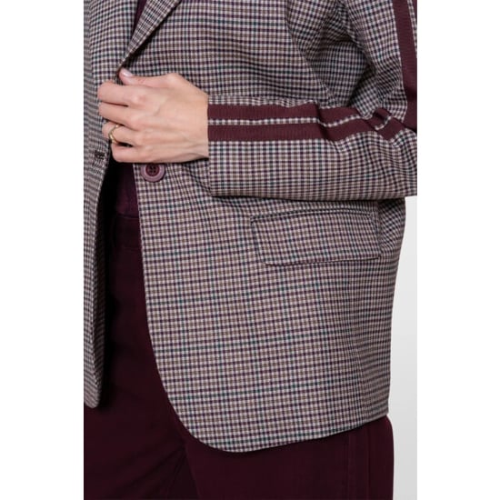 Geisha 65575-32 480 blazer check + tape burgundy/green - Image 4
