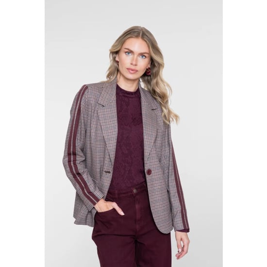 Geisha 65575-32 480 blazer check + tape burgundy/green - Image 5