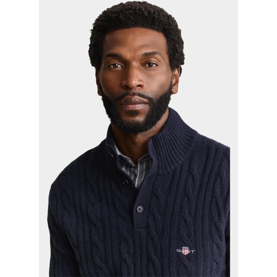 Gant Half zip lamswollen polotrui met kabel 8050325/433 - Image 2