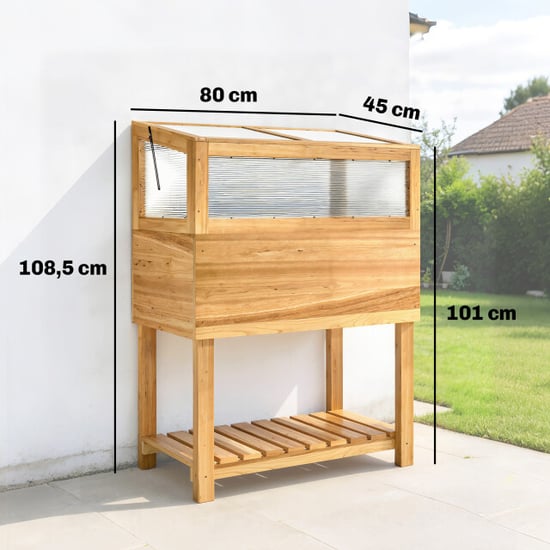 4goodz Verhoogd plantenbed met kasopzet van hout plantenbak met opklapbare - Image 1