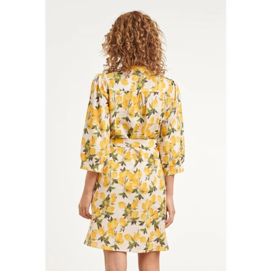 Smashed Lemon Jurk met citroenprint in geel en groen met ceintuur | - Image 4