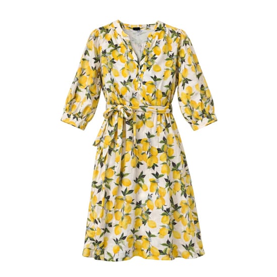 Smashed Lemon Jurk met citroenprint in geel en groen met ceintuur | - Image 5