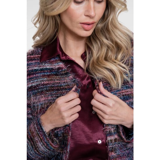 Geisha 64500-10 480 vest stripes hairy burgundy - Image 2