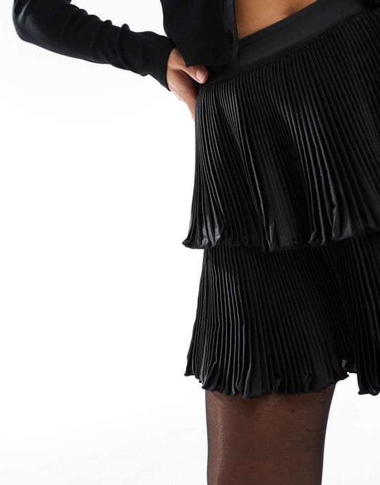 French Connection pleated mini skirt in black - Image 3