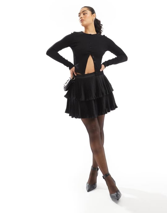 French Connection pleated mini skirt in black - Image 4