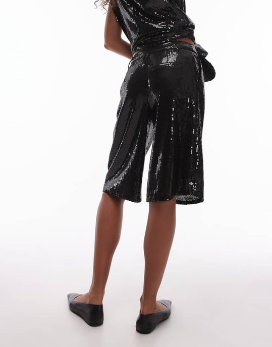 Topshop sequin co ord awkward short in black BLACK - Image 3