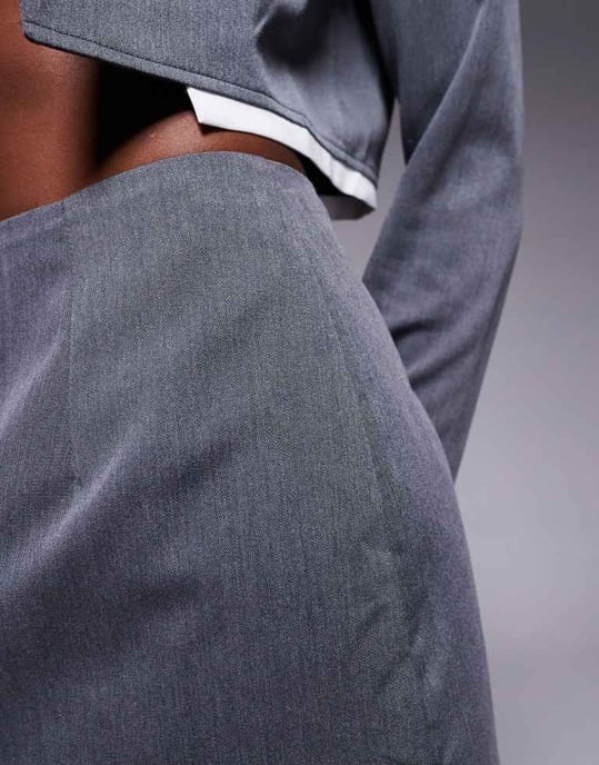 Missyempire tailored mini skort co-ord in grey - Image 3