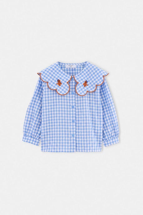 TRENDYOLKIDS Girls Blue Graphic Long Regular fit Shirts - Image 4
