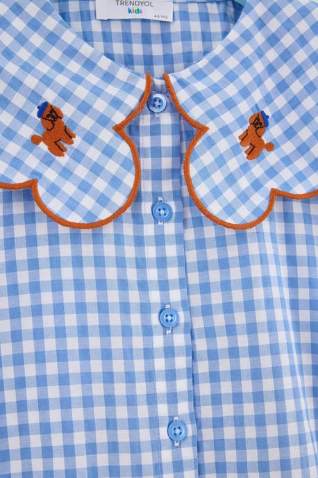 TRENDYOLKIDS Girls Blue Graphic Long Regular fit Shirts - Image 5