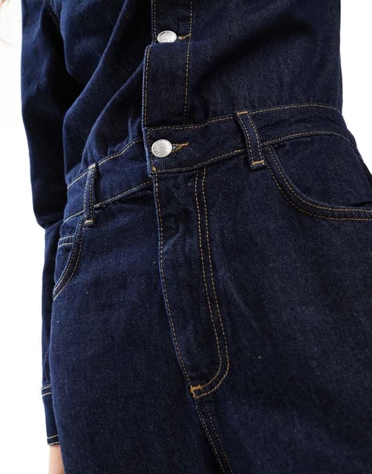ASOS DESIGN denim jumpsuit in indigo - Image 3
