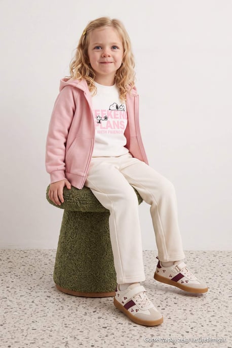 TRENDYOLKIDS Girls Pink Plain Long Regular fit Sweatshirts - Image 2