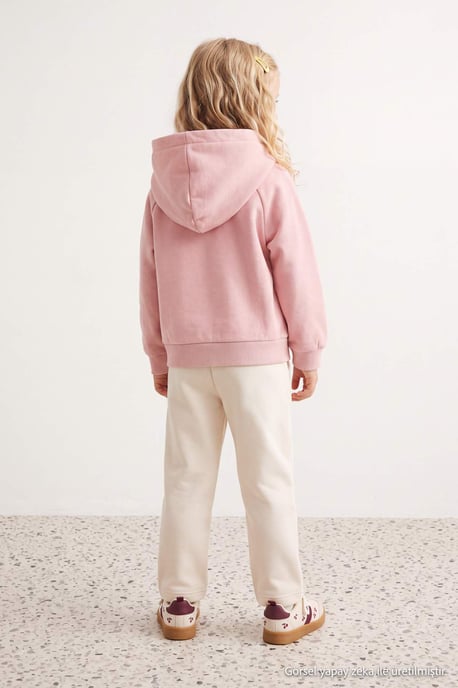 TRENDYOLKIDS Girls Pink Plain Long Regular fit Sweatshirts - Image 4